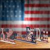 fengshuisale Patriotic Wooden Decorative Plaque 4th of July American Flag Letter Sign Independence Day Home Table Decoration (W4612-Freedom) view 2
