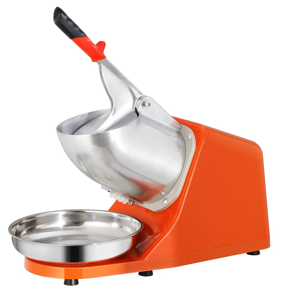 Epetlover 300W Electric Ice Shaver and Snow Cone Maker Ice Shaved Machine Ice Crusher 143 lbs (Orange)