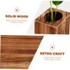 Desktop Decoration Wooden Flower Vases Flower Pot Home Decor Creative Planter Wood Vases Plant Container Decorative Plant Pots Tabletop Decoration view 3