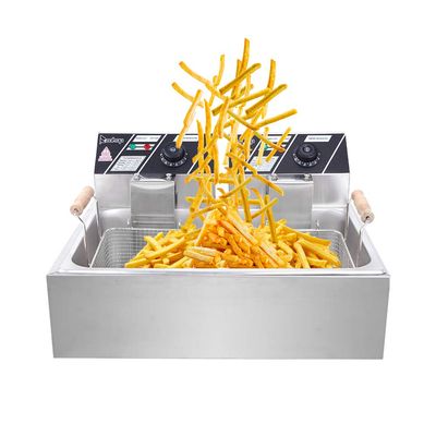ZOKOP Deep Fryer Heavy duty Fauce Stainless Steel Single-Cylinder Electric Countertop Basket 23.26Qt22L