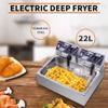 ZOKOP Deep Fryer Heavy duty Fauce Stainless Steel Single-Cylinder Electric Countertop Basket 23.26Qt22L view 3