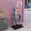 Umbrella Racks Black Wrought Iron Umbrella Stand Holder, Home Office Corridor Entrance Decorative Umbrella Basket, with Drip Tray, 25x33x44cm view 2