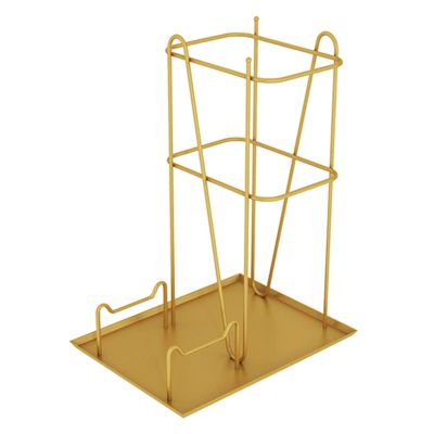 Umbrella Racks Golden Indoor Iron Umbrella Stand Holder, Home Hotel Office Corridor Entryway Umbrella Basket with Drip Tray, 25x33x44cm