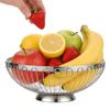 Cabilock Kitchen Multifunctional Stainless Steel Fruit and Vegetable Basket 9.44X9.44X3.85 Inch Hollow-Out Washing and Draining Storage Container for Home and Restaurant view 1