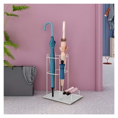 Umbrella Racks Indoor Wrought Iron Umbrella Stand Holder, Large-Capacity Metal Umbrella Stand Holder, Used for Home Office Decoration Umbrella Basket (Color : White)