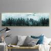 Minimalist Foggy Pine Forest Canvas Wall Art Dark Landscape Misty Trees Painting Living Room Bedroom Bedside Decor 70 * 140cm Frameless view 1