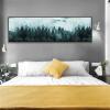 Minimalist Foggy Pine Forest Canvas Wall Art Dark Landscape Misty Trees Painting Living Room Bedroom Bedside Decor 70 * 140cm Frameless view 2