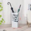 Umbrella Racks WXYZ Square Wrought Iron Umbrella Stand, Hollowout Barrel, Umbrella Barrel, Storing 17 Umbrellas, 20x20x49cm (Color : White) view 2