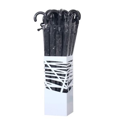 Umbrella Racks WXYZ Home Hotel Business Umbrella Stand Can Hold 17 Umbrellas, Metal Wrought Iron Umbrella Bucket, 20x20x49cm (Color : White)