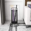 Umbrella Racks Black Wrought Iron Umbrella Stand Holder, Modern Long Umbrella Folding Umbrella Storage Basket with Handle, Hook and Drip Tray, 64x31cm view 4