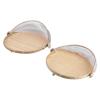 Cabilock 2pcs Chic Woven Basket for Home Storage Round Dustpan Design for Steaming Bread and Organizing Kitchen Essentials view 1