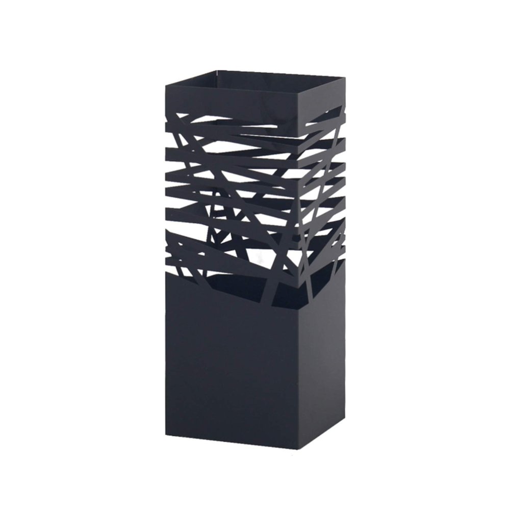 Umbrella Rack Hua Black Metal Umbrella Stand, Fashionable and Creative Umbrella Bucket Large-Capacity Storage Rack, 20x20x49cm