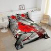 Erosebridal Boys Cardinals Comforter Set Queen Size,Red Sparrows Duvet Insert Michigan Birds Bedding Set Winter Snowflake Bedding Finches Bedroom Decor for Child Youth Man view 2