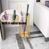 Umbrella Rack Hua Fashion Creative Umbrella Stand, Golden Metal Umbrella Bucket, with 6 Hooks and Drip Tray, Large Capacity, 2 Styles (Color : Style1) view 2