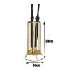 Umbrella Rack Hua Fashion Creative Umbrella Stand, Golden Metal Umbrella Bucket, with 6 Hooks and Drip Tray, Large Capacity, 2 Styles (Color : Style1) view 3
