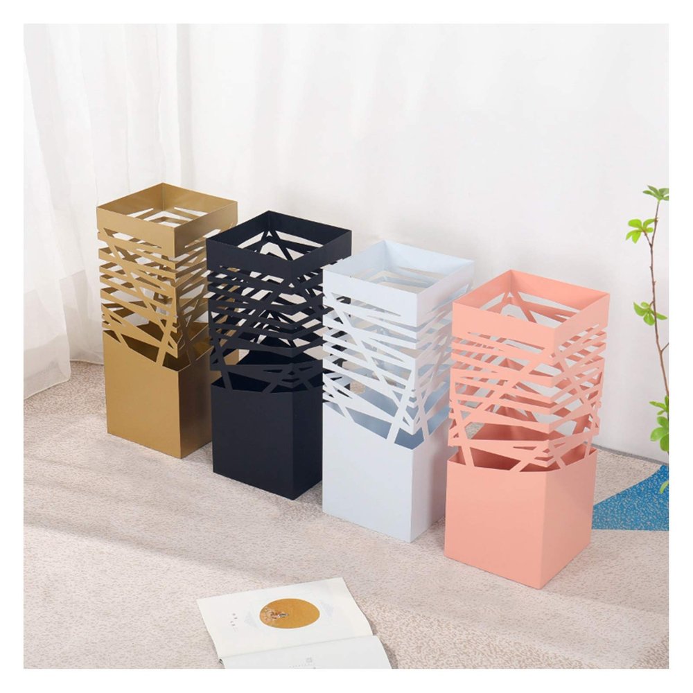 Umbrella Rack Hua Metal Wrought Iron Umbrella Stand Home Business Office Entrance Umbrella Storage Rack, Large Capacity Storage of 15 Umbrellas, 20x20x49cm (Color : White)