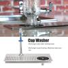 Pitcher Rinser, Commercial Stainless Steel G1/2 Cup Washer Multi Angle Nozzle Bar Glass Cleaning Rinser with Push Type Faucet, Cup Holder, Drain and Drip Tray for Hotel Cafe Restaurant view 2