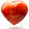 80mm 240g Red Orange Carnelian Agate w/Clear White Quartz Druzy Heart Polished Natural Chalcedony Gemstone Crystal Mineral Specimen - Madagascar + Stand view 1