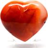 80mm 240g Red Orange Carnelian Agate w/Clear White Quartz Druzy Heart Polished Natural Chalcedony Gemstone Crystal Mineral Specimen - Madagascar + Stand view 3