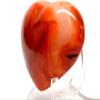 80mm 240g Red Orange Carnelian Agate w/Clear White Quartz Druzy Heart Polished Natural Chalcedony Gemstone Crystal Mineral Specimen - Madagascar + Stand view 4