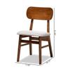 Baxton Studio Euclid Mid-Century Modern Grey Fabric Upholstered and Walnut Brown Finished Wood 2-Piece Dining Chair Set view 3