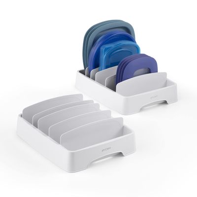 YouCopia StoraLid Adjustable Food Container Lid Organizer for Kitchen Cabinet Storage, Small, 2-Pack