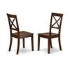 East West Furniture HBBO3-MAH-W 3 Piece Dining Room Table Set Contains a Round Kitchen Table with Pedestal and 2 Dining Chairs, 42x42 Inch, Mahogany view 4