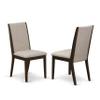 East West Furniture AMLA3-MAH-04 3 Piece Dining Set Contains a Round Dining Room Table with Pedestal and 2 Light Tan Linen Fabric Upholstered Parson Chairs, 36x36 Inch, Mahogany view 4