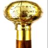 Golden & Brown 36 inch Solid Brass Nautical Wooden Cane World Globe Vintage Walking Stick Fold-able Cane for Men view 2