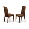 East West Furniture HBIP5-MAH-C 5 Piece Dinette Set for 4 Includes a Round Dining Room Table with Pedestal and 4 Linen Fabric Upholstered Dining Chairs, 42x42 Inch, Mahogany view 4