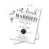 Wedding Invitations | Eat, Drink and Get Married | Black and White Invites | Modern | Casual view 1