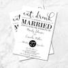 Wedding Invitations | Eat, Drink and Get Married | Black and White Invites | Modern | Casual view 3