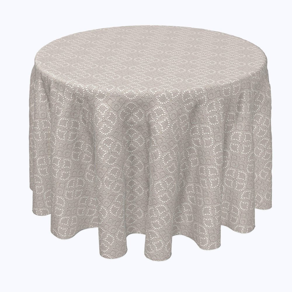 Fabric Textile Products, Inc. Round Tablecloth, 100% Polyester, 60" Round, Detailed Lacework