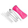Abbott Collection 27-Dine-PNK Cutlery Set in a Case. 7 Pieces, Pink view 2