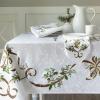 Benson Mills Heavyweight Engineered Printed Jacquard Fabric Christmas Table Cloth, for Holiday, Winter, and Christmas Tablecloth (Merry Ribbons, 60" x 104" Rectangular) view 1