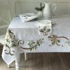 Benson Mills Heavyweight Engineered Printed Jacquard Fabric Christmas Table Cloth, for Holiday, Winter, and Christmas Tablecloth (Merry Ribbons, 60" x 104" Rectangular) view 4