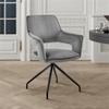 Armen Living Hadley Dining Room Accent Chair in Grey Velvet with Black Finish, 19, Gray view 2