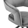 Armen Living Hadley Dining Room Accent Chair in Grey Velvet with Black Finish, 19, Gray view 4