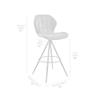 Armen Living Catalina 30" Bar Height Bar Stool in Charcoal Fabric and Black Finish view 3