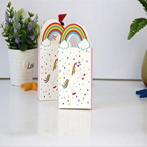 Anncus 50pcs Kraft Paper Unicorn Gift Bags Wrapping Supplies Bag Sweets and Candy Bar Packing Pouches Party Decoration
