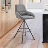 Armen Living Odessa 26" Counter Height Bar Stool in Charcoal Fabric and Black Finish view 2