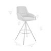 Armen Living Odessa 26" Counter Height Bar Stool in Charcoal Fabric and Black Finish view 3