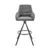 Armen Living Odessa 26" Counter Height Bar Stool in Charcoal Fabric and Black Finish view 4