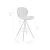 Armen Living Catalina 27" Counter Height Bar Stool in Charcoal Fabric and Black Finish view 3