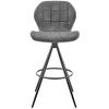 Armen Living Catalina 27" Counter Height Bar Stool in Charcoal Fabric and Black Finish view 4
