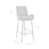 Armen Living Panama 26" Counter Height Bar Stool in Charcoal Fabric and Black Finish view 3