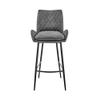 Armen Living Panama 26" Counter Height Bar Stool in Charcoal Fabric and Black Finish view 4