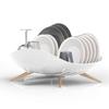 carrotez Dish Drying Rack, Dish Rack, Dish Drainer with Swivel Spout for Kitchen Counter, Auto Water Drainage, Durable, Rustproof, White view 1
