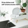 carrotez Dish Drying Rack, Dish Rack, Dish Drainer with Swivel Spout for Kitchen Counter, Auto Water Drainage, Durable, Rustproof, White view 2