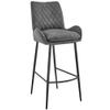 Armen Living Panama 31" Bar Height Bar Stool in Charcoal Fabric and Black Finish view 1